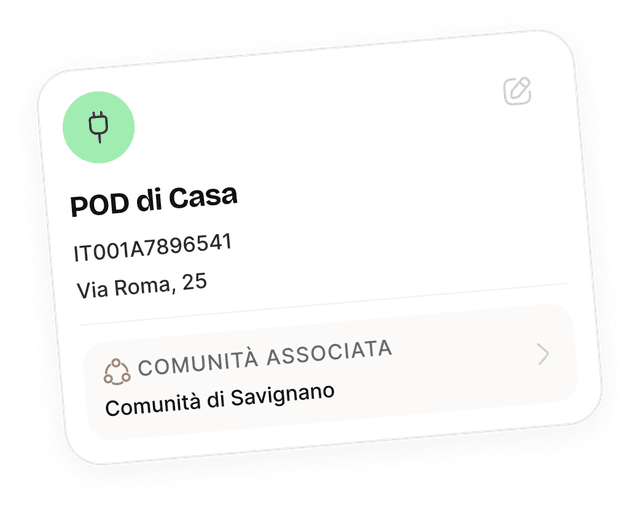 Card POD di Casa — IT001A7896541, Via Roma 25, Comunità di Savignano